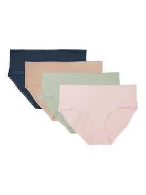 PACT Maternity Organic Cotton Foldover Hipster 4-Pack NWT M